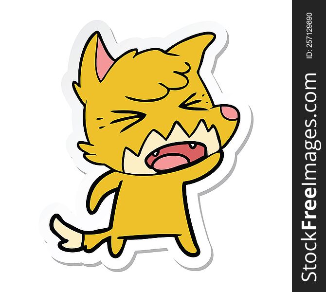 Sticker Of A Angry Cartoon Fox