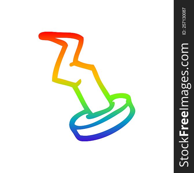 Rainbow Gradient Line Drawing Cartoon Nail