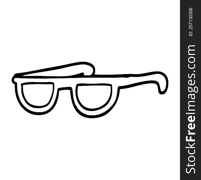 line drawing cartoon cool sunglasses