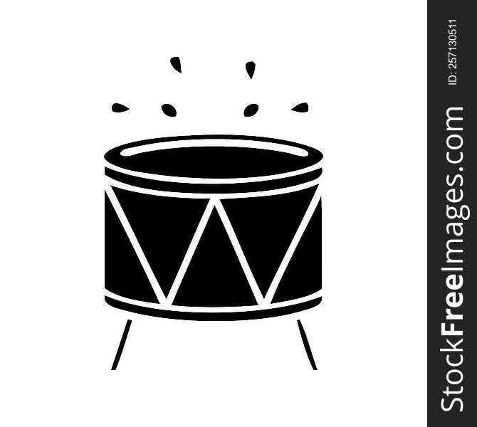 flat symbol of a drum. flat symbol of a drum