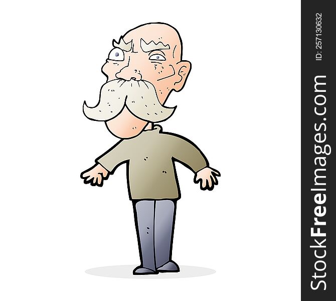 cartoon angry old man