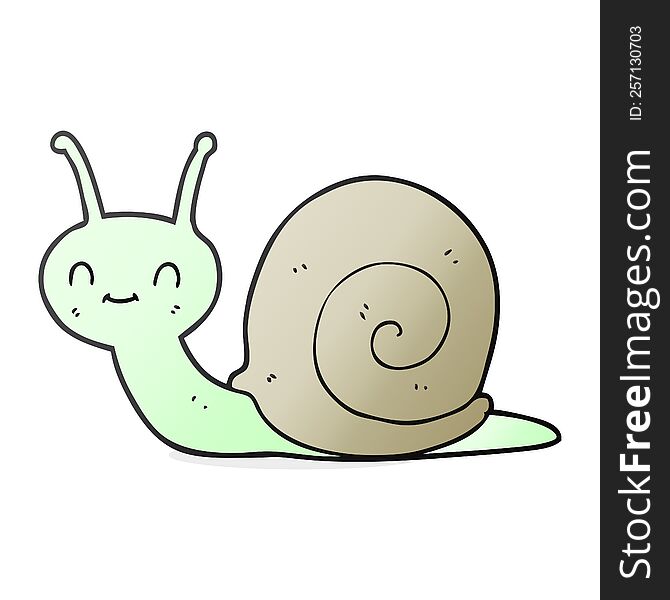 freehand drawn cartoon cute snail