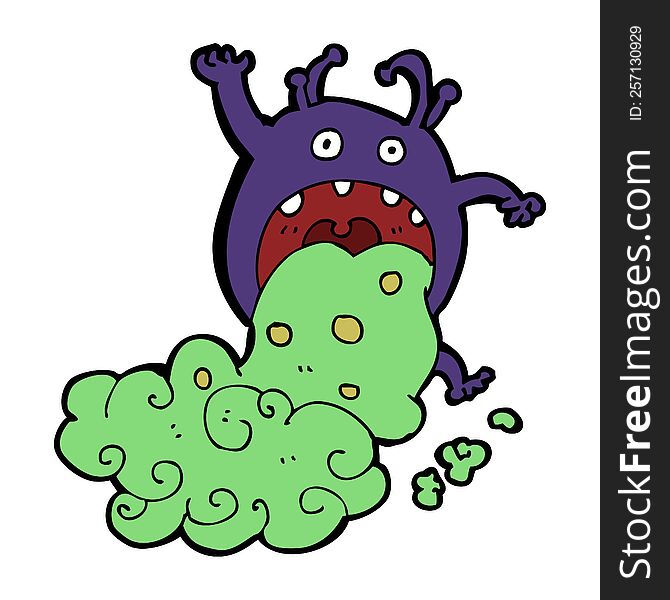 cartoon gross monster being sick