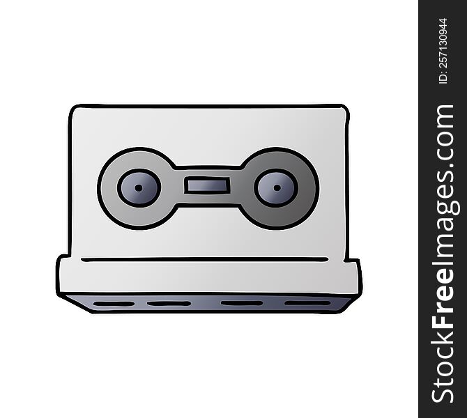 Gradient Cartoon Doodle Of A Gradient Cassette Tape