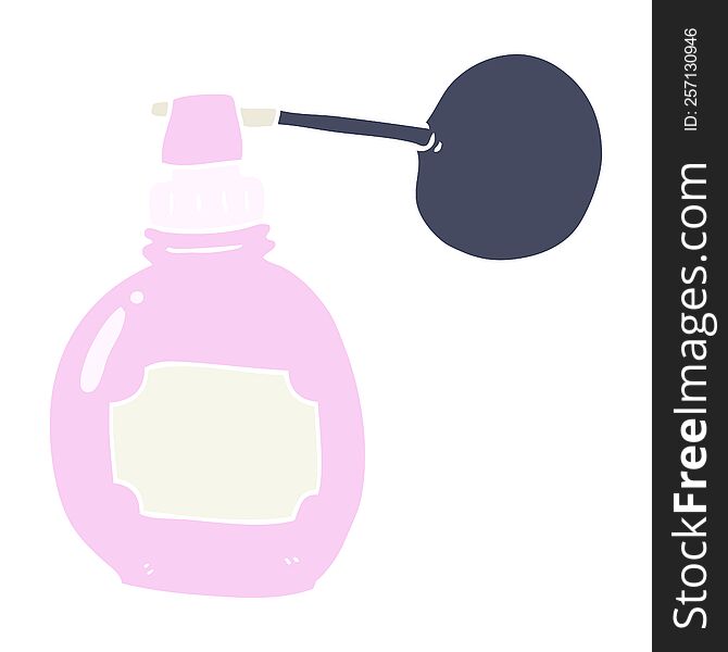 Flat Color Illustration Of A Cartoon Perfume Bottle