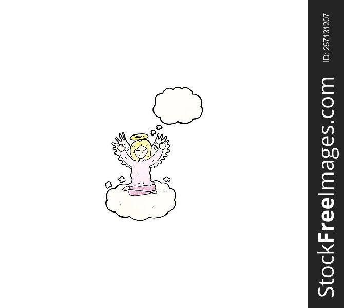 angel with thougth bubble cartoon