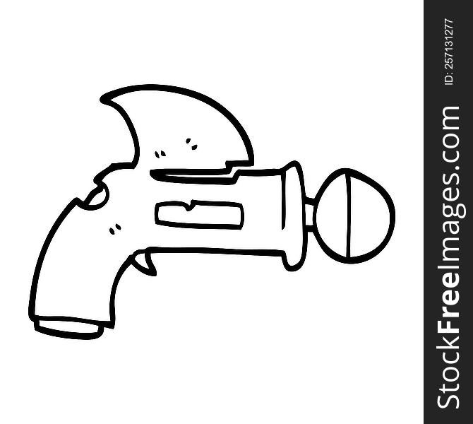 line drawing cartoon ray gun