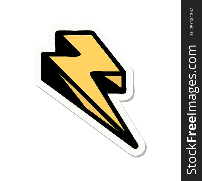 Tattoo Style Sticker Of Lightning  Bolt