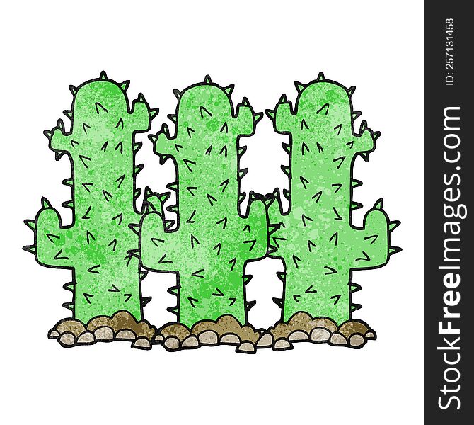 freehand drawn texture cartoon cactus