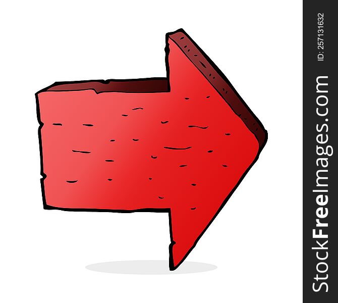 cartoon pointing arrow sign