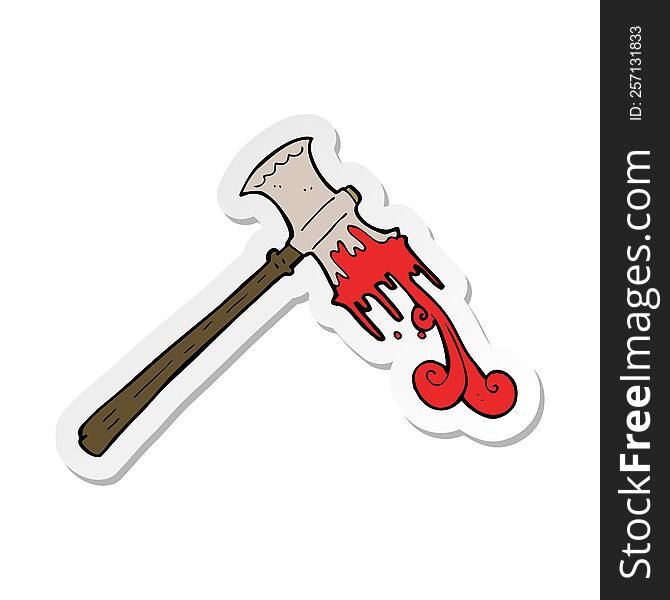 sticker of a cartoon slayer axe