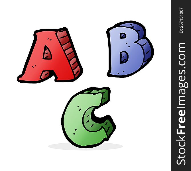 cartoon ABC letters