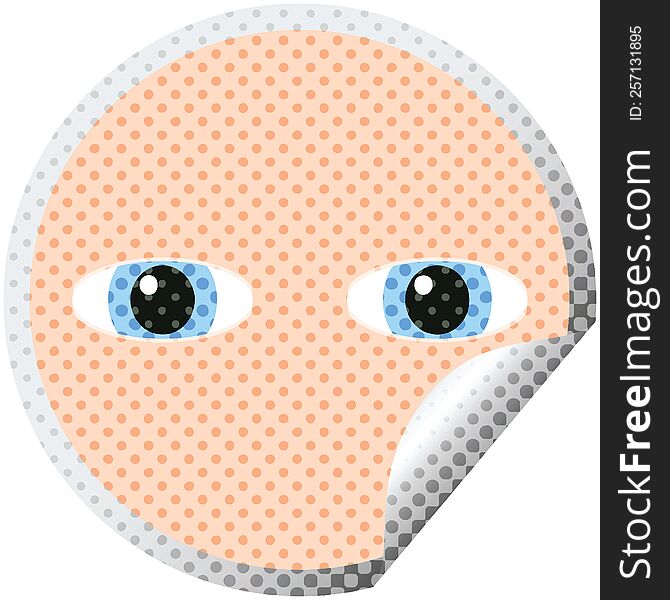 staring eyes graphic vector illustration circular sticker. staring eyes graphic vector illustration circular sticker