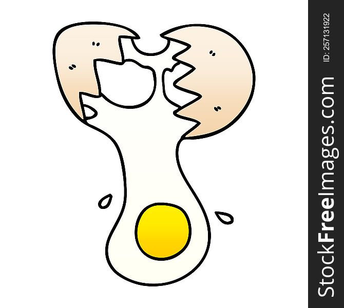 Quirky Gradient Shaded Cartoon Cracked Egg