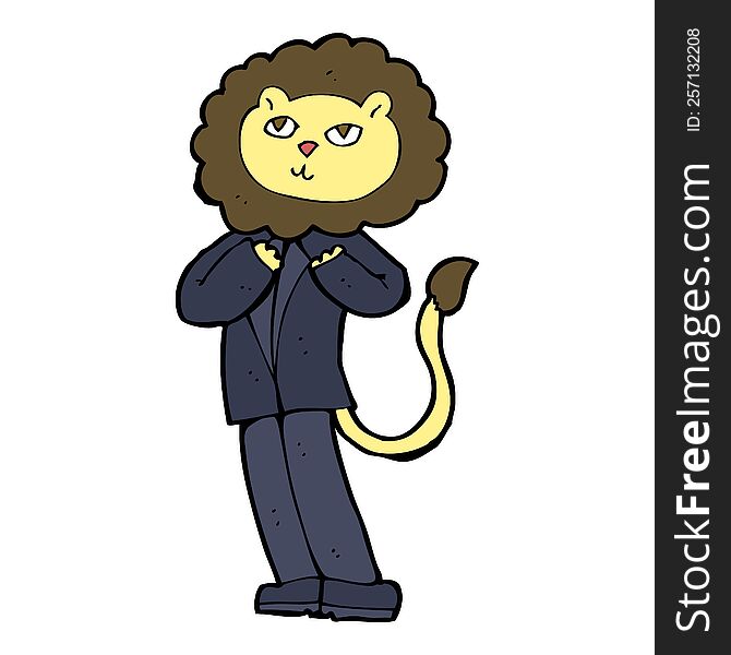 cartoon lion businessman