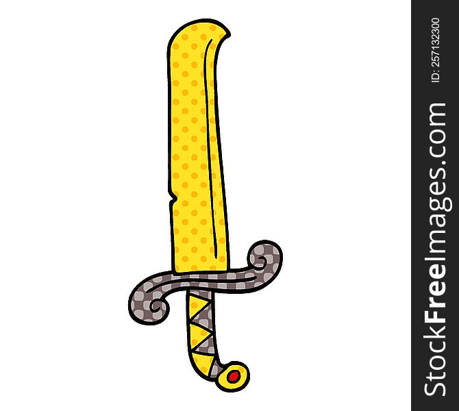 cartoon doodle ancient sword