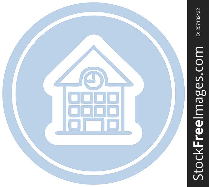 School House Circular Icon