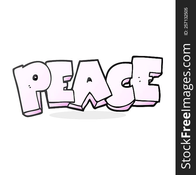 freehand drawn cartoon word peace