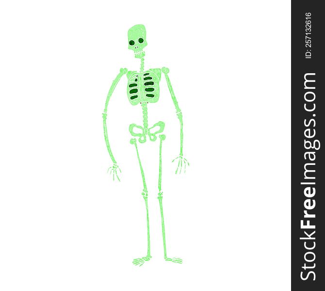 cartoon spooky skeleton