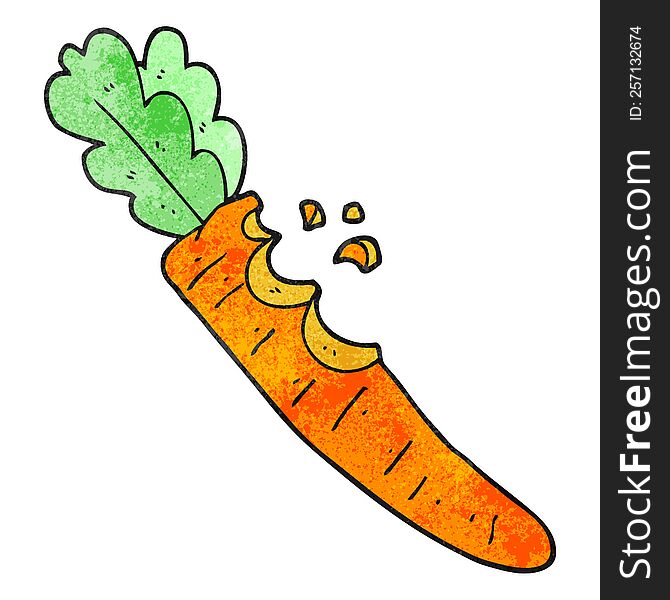 freehand textured cartoon bitten carrot