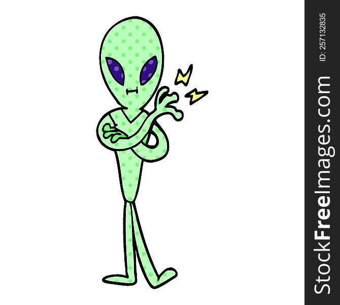 cartoon doodle alien