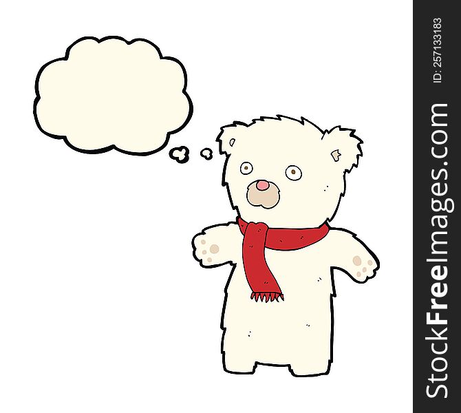 Cartoon Cute Polar Bear With Thought Bubble