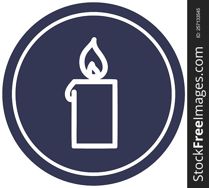 burning candle circular icon symbol