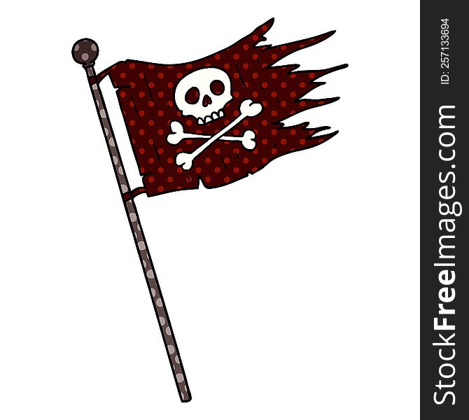 Cartoon Doodle Of A Pirates Flag