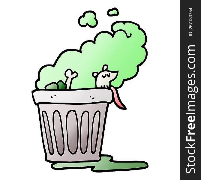 vector gradient illustration cartoon smelly garbage can