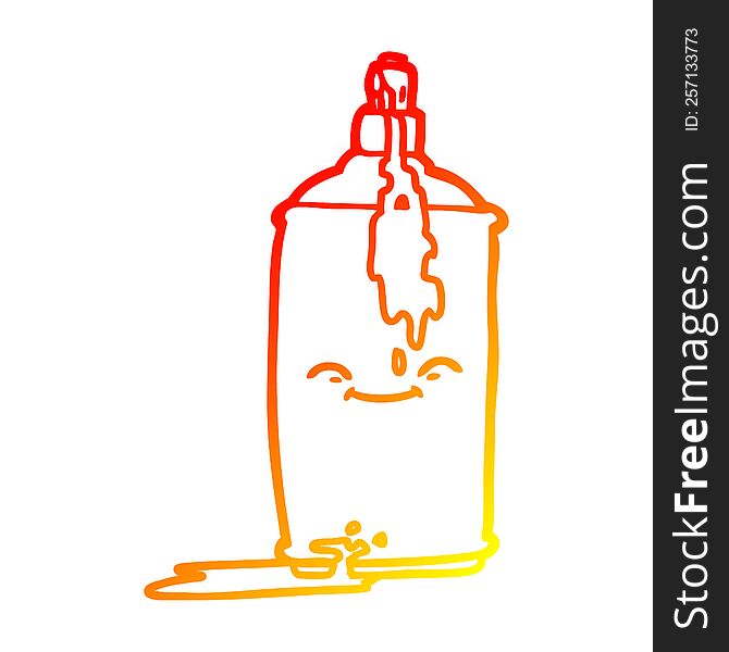 warm gradient line drawing of a cartoon spray paint can