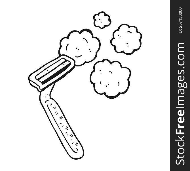 black and white cartoon razor