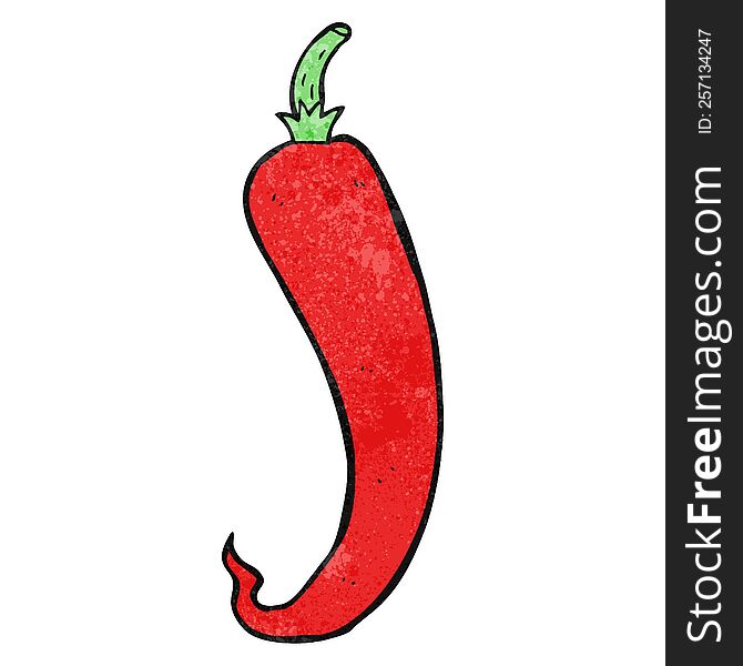 freehand textured cartoon chilli pepper