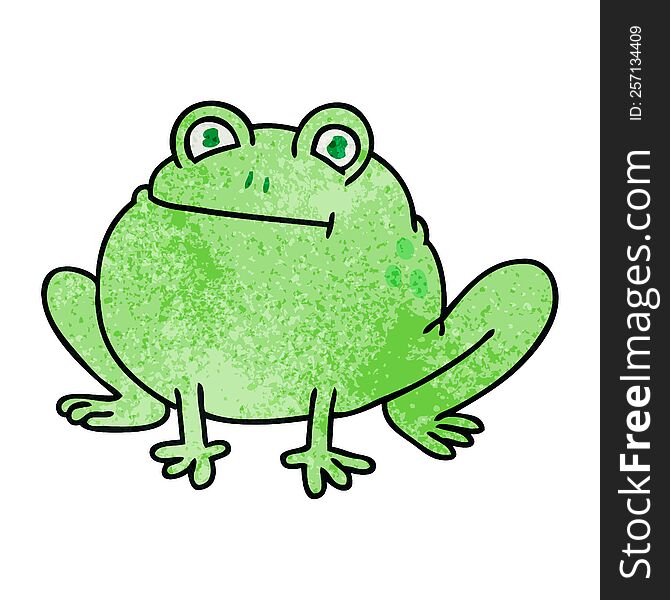 quirky hand drawn cartoon frog