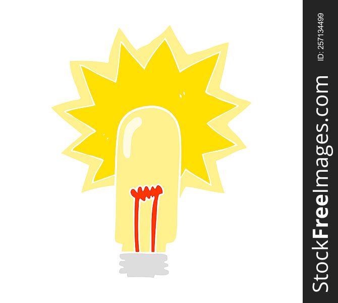 flat color illustration of a cartoon old light bulb