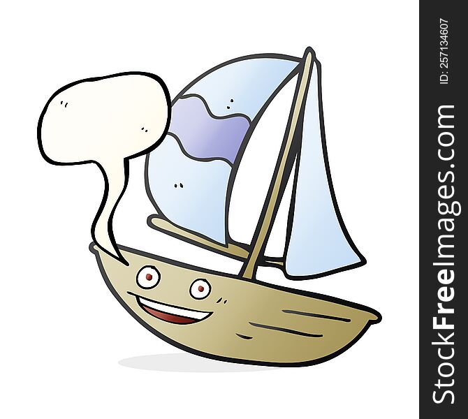 speech bubble cartoon sail ship