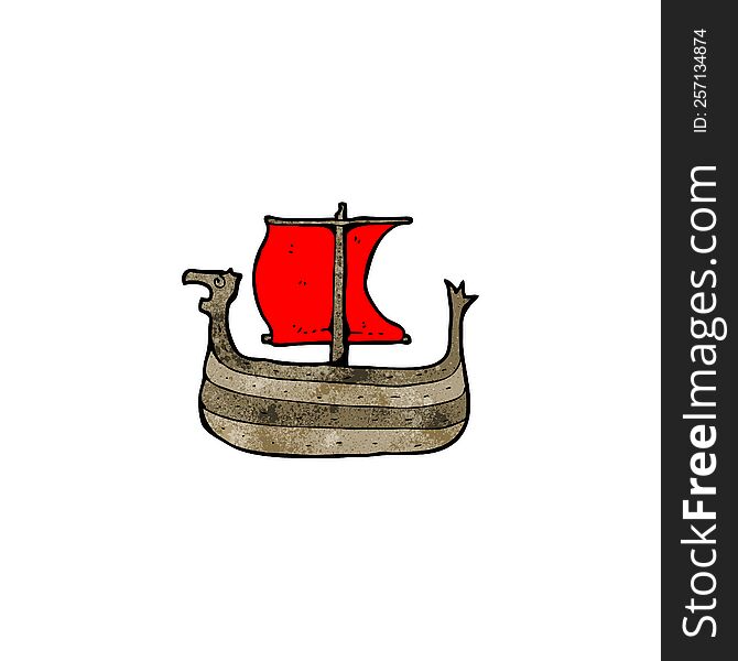 cartoon viking ship