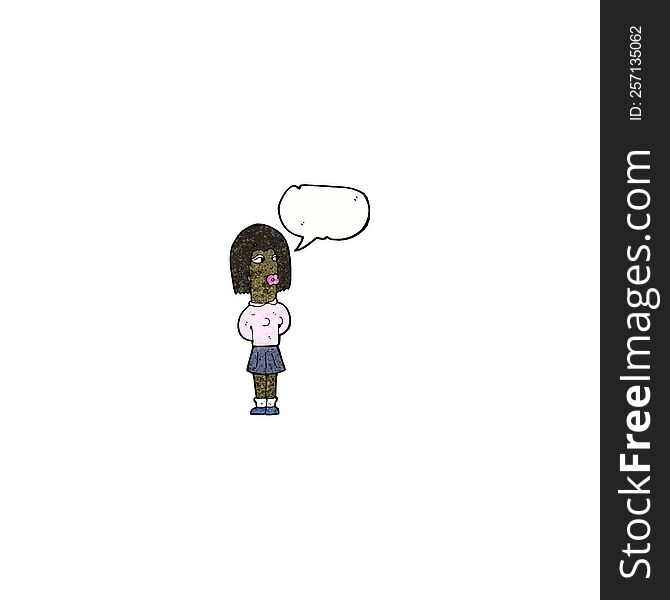 cartoon ugly woman with speech bubble