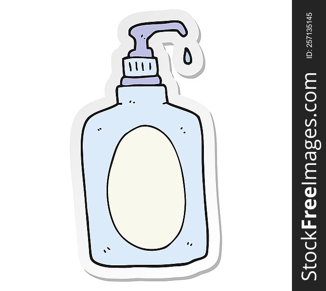 sticker of a cartoon hand soap