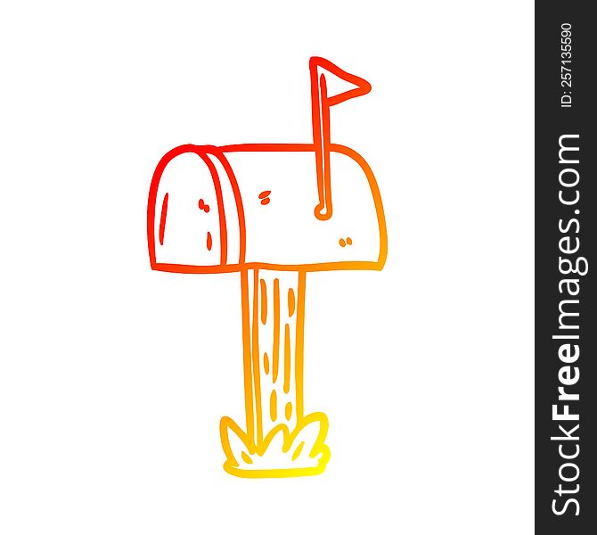 warm gradient line drawing of a mailbox