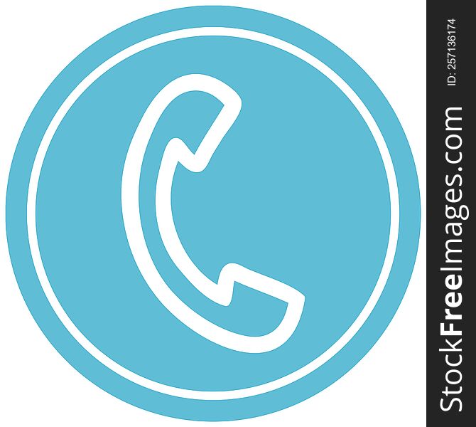 Telephone Handset Circular Icon