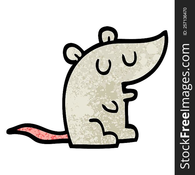 grunge textured illustration cartoon mouse