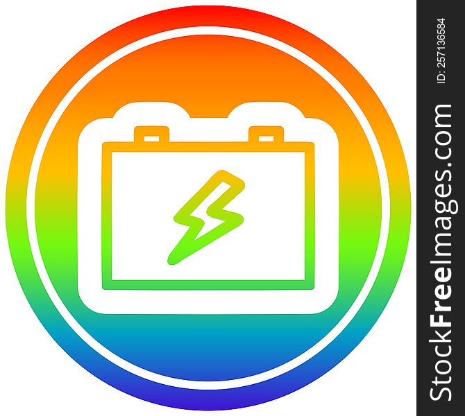 industrial battery icon with rainbow gradient finish. industrial battery icon with rainbow gradient finish