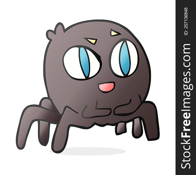 freehand drawn cartoon spider