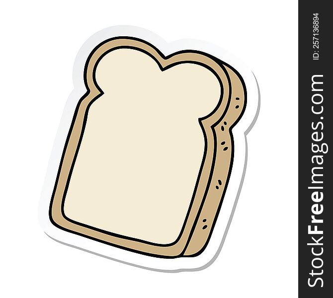 Sticker Of A Quirky Hand Drawn Cartoon Slice Of Bread
