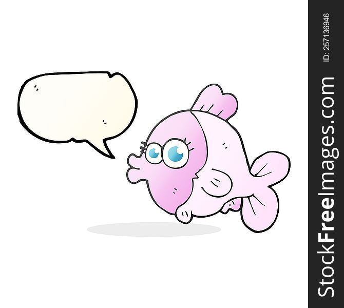 funny freehand drawn speech bubble cartoon fish with big pretty eyes. funny freehand drawn speech bubble cartoon fish with big pretty eyes