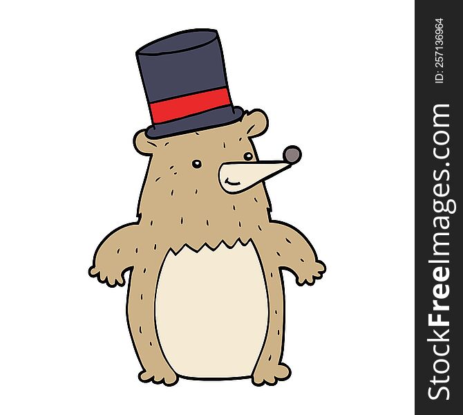 Cartoon Bear In Top Hat