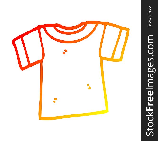 warm gradient line drawing of a cartoon tee shirt