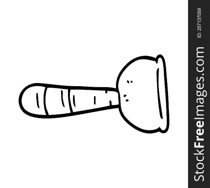 Line Drawing Cartoon Toilet Plunger