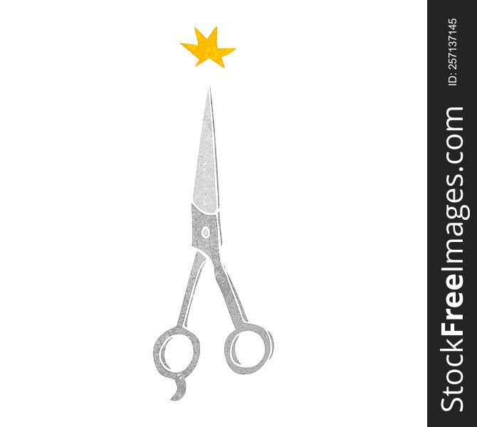 retro cartoon barber scissors