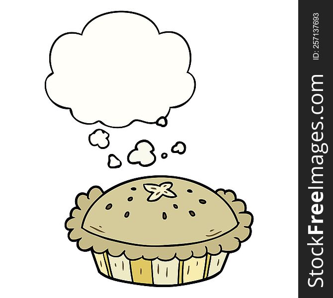 cartoon pie with thought bubble. cartoon pie with thought bubble